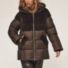 Зимова куртка з вставками з екохутра коричнева | 91795 Зимова куртка з вставками з екохутра коричнева | 91795