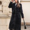 Елегантне пальто зі штучного хутра чорне | 91759 Елегантне пальто зі штучного хутра чорне | 91759