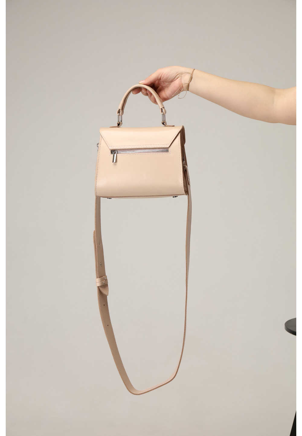 Шкіряна сумка бежевого кольору | 91616
