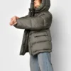Жіночий короткий пуховик oversize хакі | 91303 Жіночий короткий пуховик oversize хакі | 91303