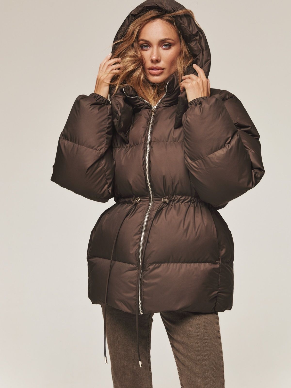 Зимова куртка зі знімним каптуром коричнева | 91872 Зимова куртка зі знімним каптуром коричнева | 91872