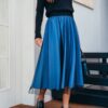 Стильна двошарова спідниця-напівсонце синя | 91423 Стильна двошарова спідниця-напівсонце синя | 91423