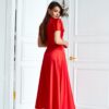 Довга святкова шовкова сукня червона | 91487 Довга святкова шовкова сукня червона | 91487
