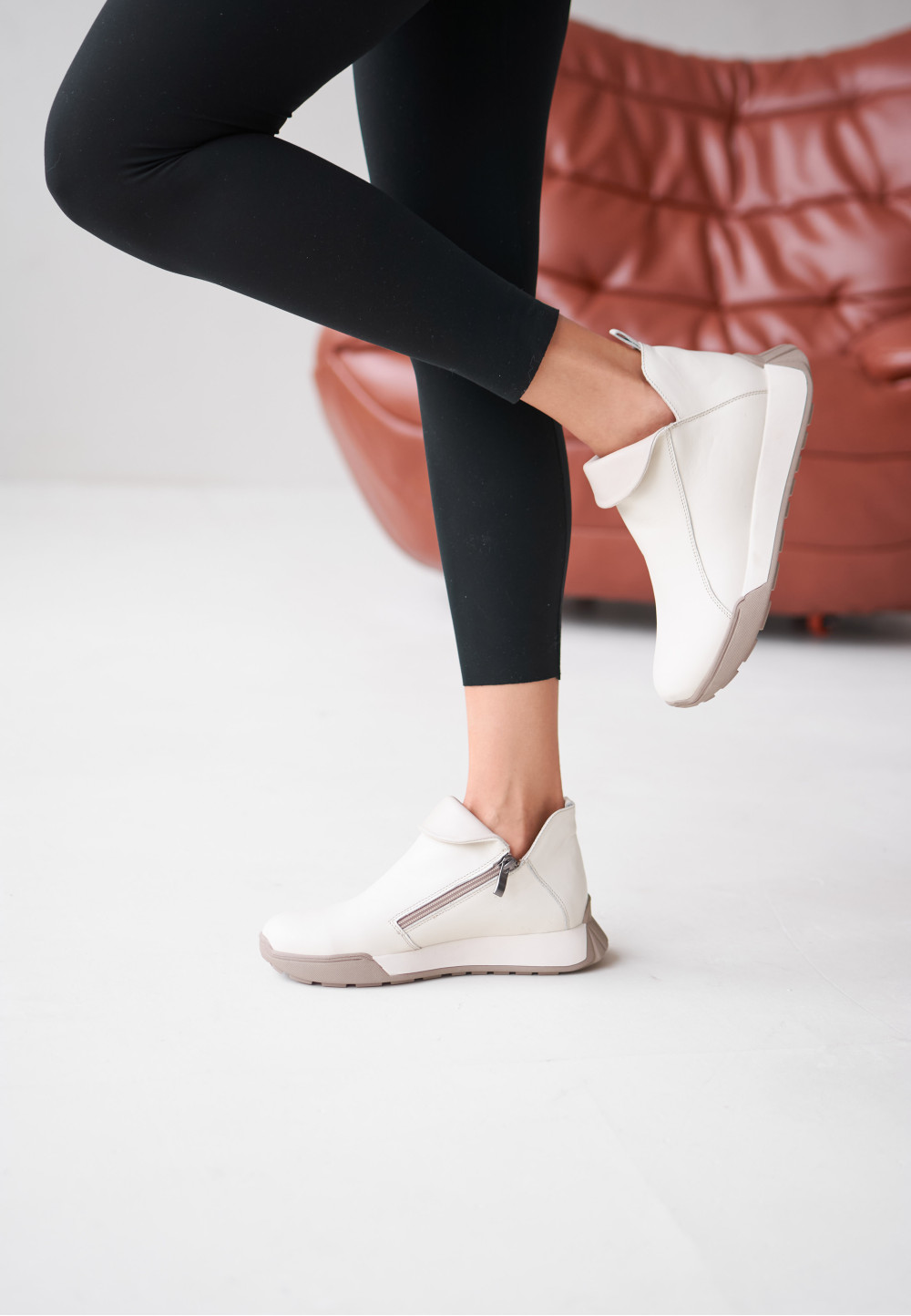 Демісезонні короткі черевики світло-бежеві | 91604