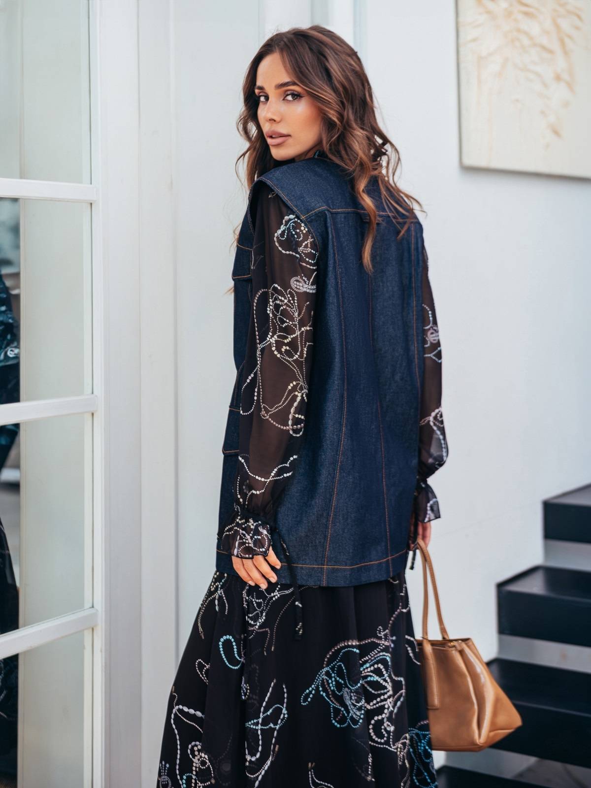 Джинсовий подовжений жилет темно-синій | 91175 Джинсовий подовжений жилет темно-синій | 91175