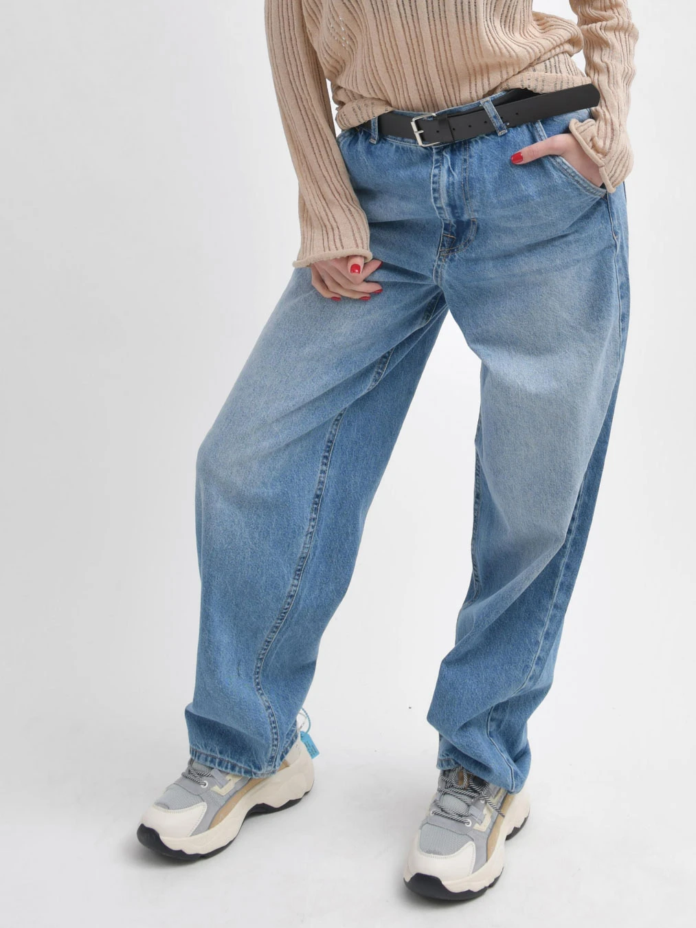 Жіночі широкі джинси baggy блакитні | 91411 Жіночі широкі джинси baggy блакитні | 91411