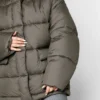 Жіночий короткий пуховик oversize хакі | 91303 Жіночий короткий пуховик oversize хакі | 91303