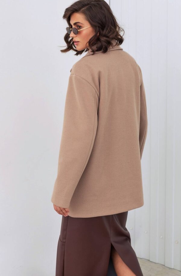 Демісезонне вовняне пальто-піджак бежеве | 91958