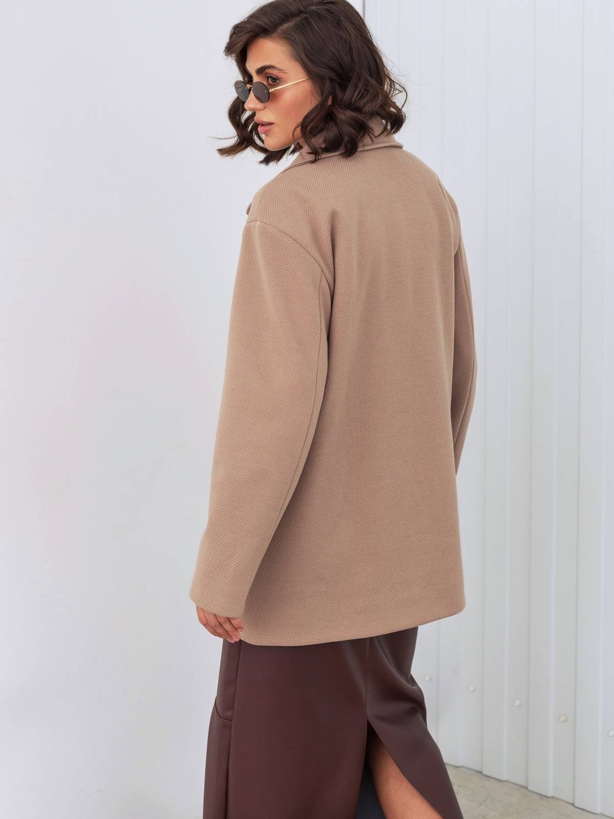 Демісезонне вовняне пальто-піджак бежеве | 91958 Демісезонне вовняне пальто-піджак бежеве | 91958