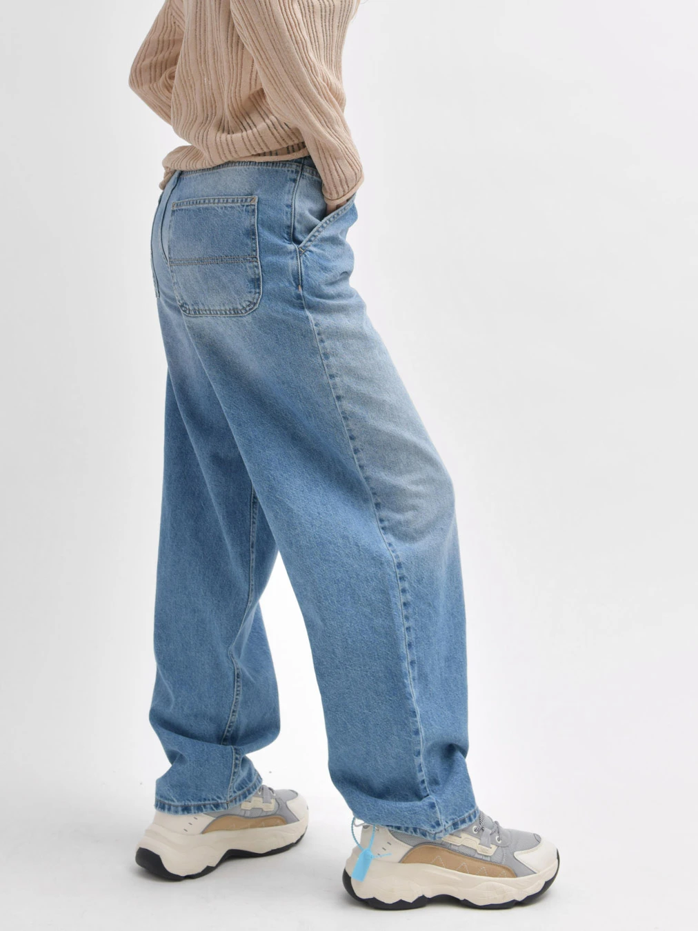 Жіночі широкі джинси baggy блакитні | 91411 Жіночі широкі джинси baggy блакитні | 91411