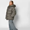 Жіночий короткий пуховик oversize хакі | 91303 Жіночий короткий пуховик oversize хакі | 91303