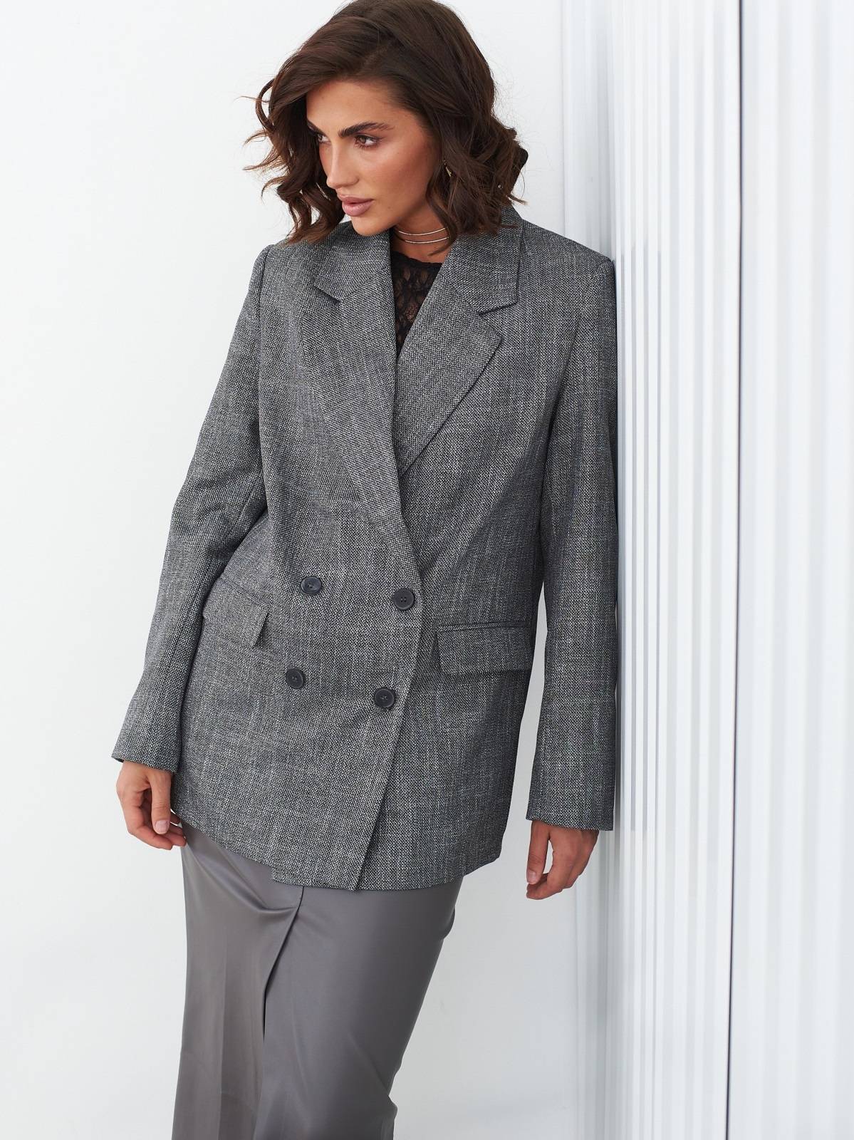 Піджак з ниткою люрексу темно-сірий | 91435 Піджак з ниткою люрексу темно-сірий | 91435
