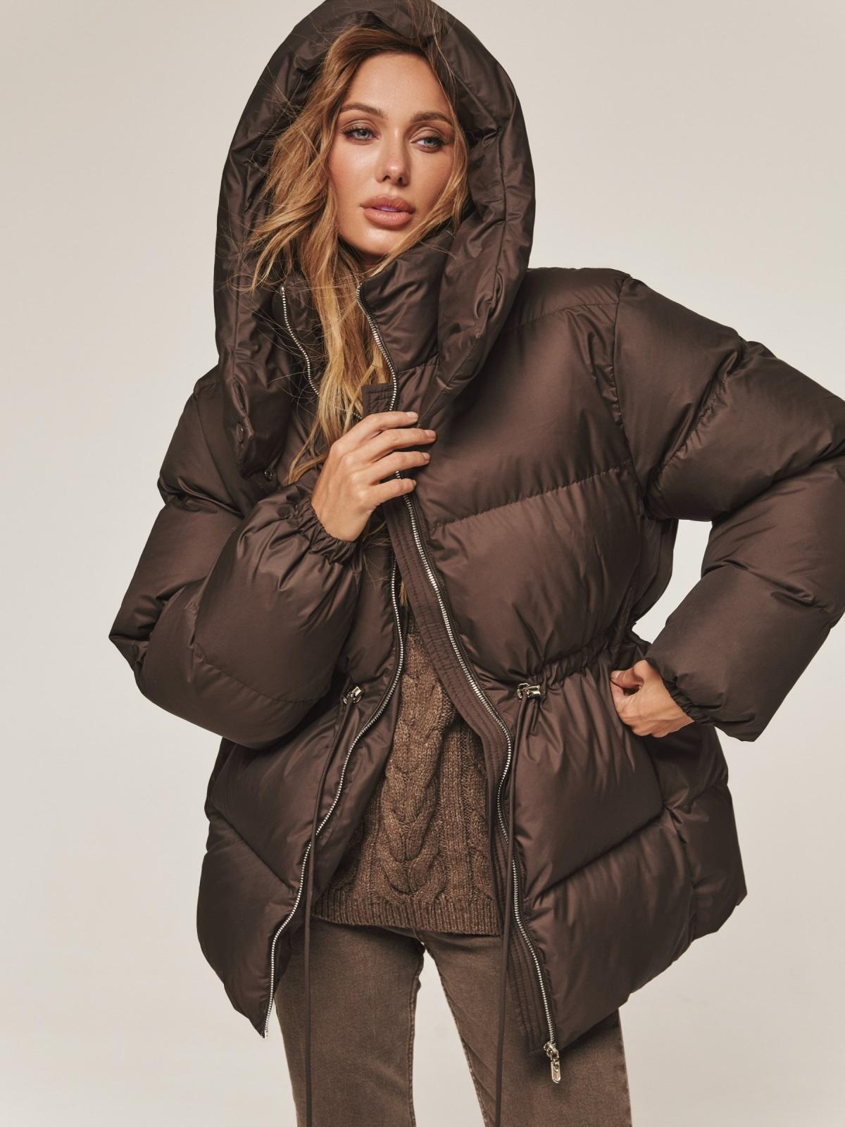 Зимова куртка зі знімним каптуром коричнева | 91872 Зимова куртка зі знімним каптуром коричнева | 91872