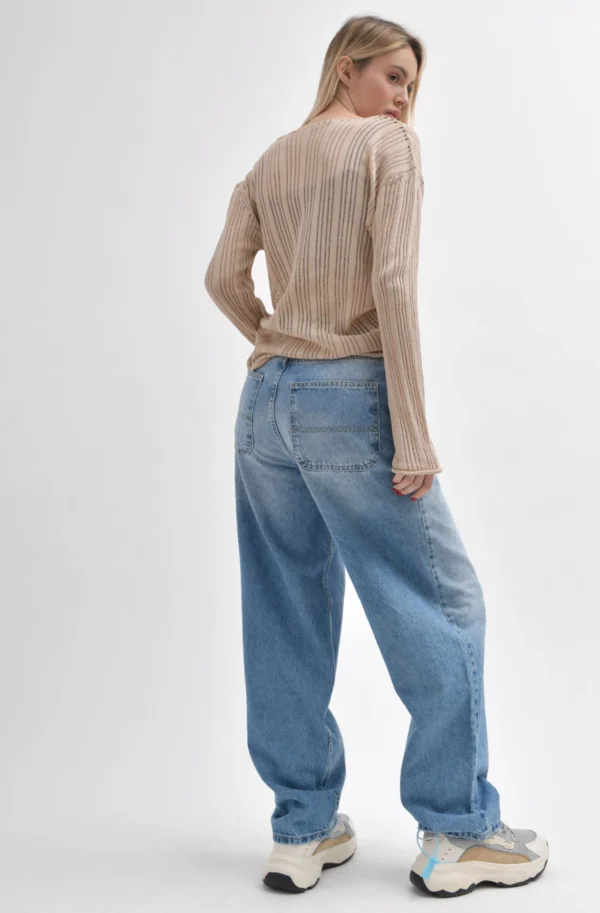 Жіночі широкі джинси baggy блакитні | 91411