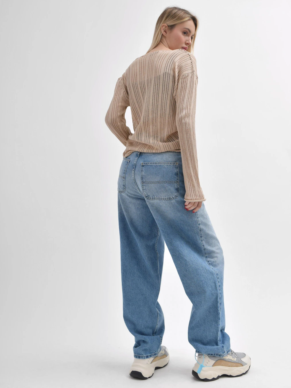 Жіночі широкі джинси baggy блакитні | 91411 Жіночі широкі джинси baggy блакитні | 91411