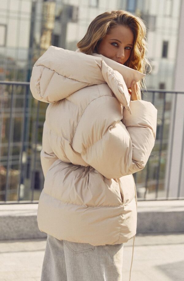 Зимова куртка зі знімним каптуром бежева | 91862