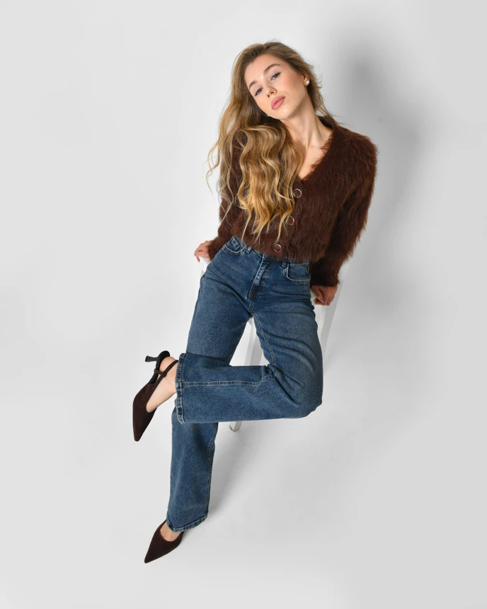 Класичні джинси прямого крою сині | 92265