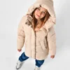 Зимовий пуховик для дівчаток бежевий | 92185 Зимовий пуховик для дівчаток бежевий | 92185