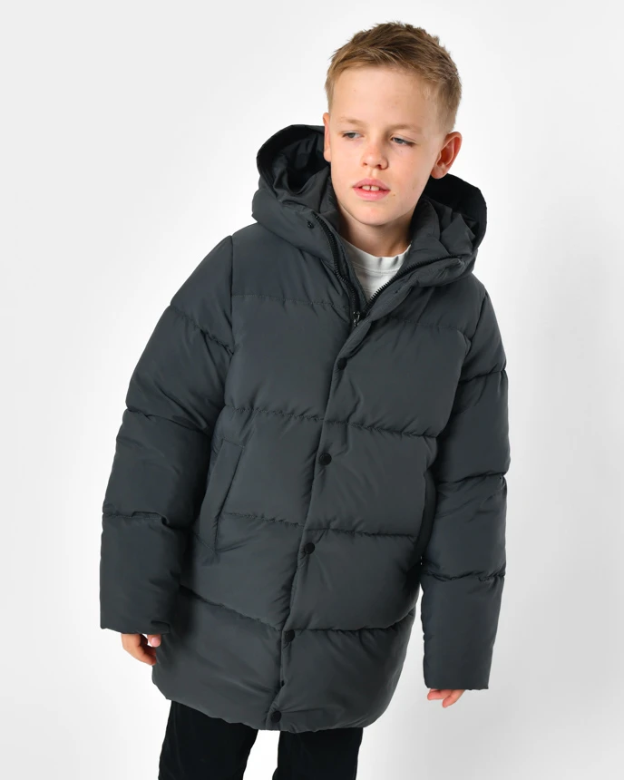 Зимовий пуховик графіт для хлопчиків | 92358