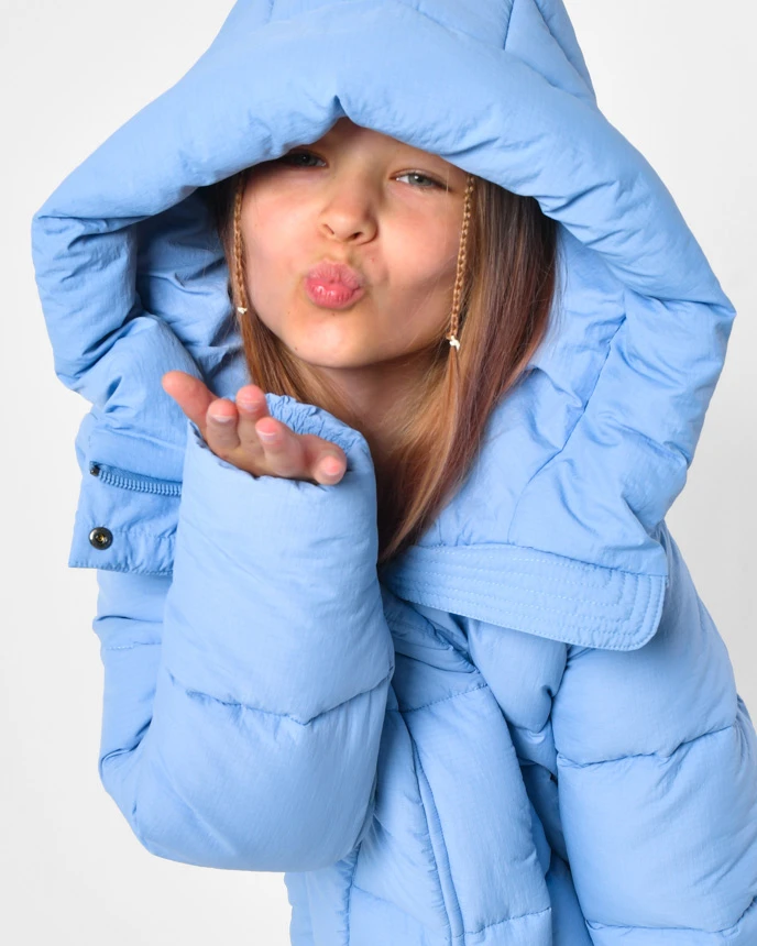 Зимовий пуховик для дівчаток блакитний | 92207 Зимовий пуховик для дівчаток блакитний | 92207