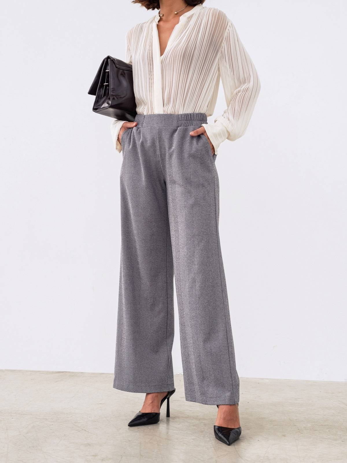 Жіночі трикотажні штани з вовною сірі | 91995 Жіночі трикотажні штани з вовною сірі | 91995