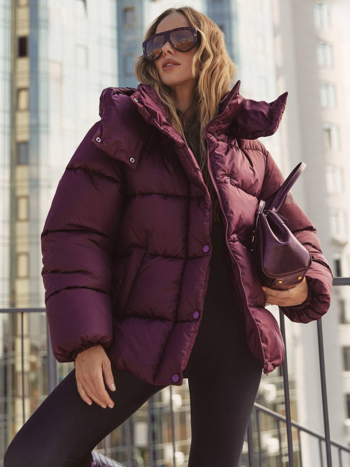 Зимова куртка знімним капюшоном бордова | 92090 Зимова куртка знімним капюшоном бордова | 92090