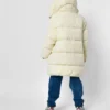 Зимовий пуховик для дівчаток молочний | 92222