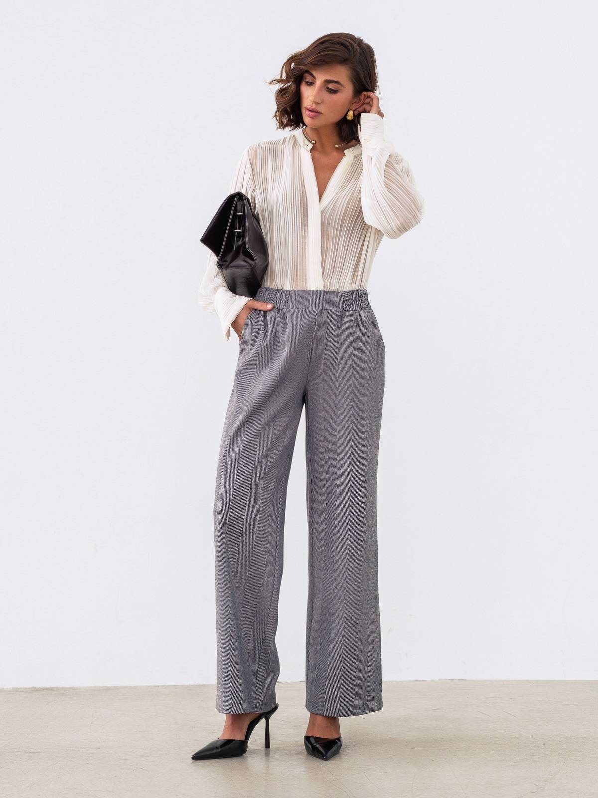 Жіночі трикотажні штани з вовною сірі | 91995 Жіночі трикотажні штани з вовною сірі | 91995