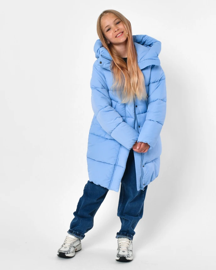 Зимовий пуховик для дівчаток блакитний | 92207 Зимовий пуховик для дівчаток блакитний | 92207