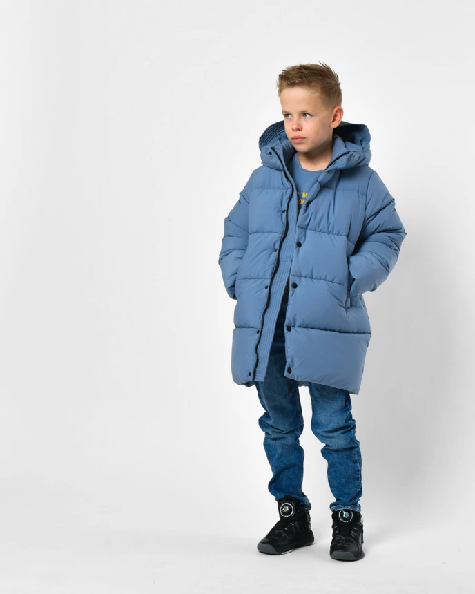 Зимовий пуховик блакитний для хлопчиків | 92376
