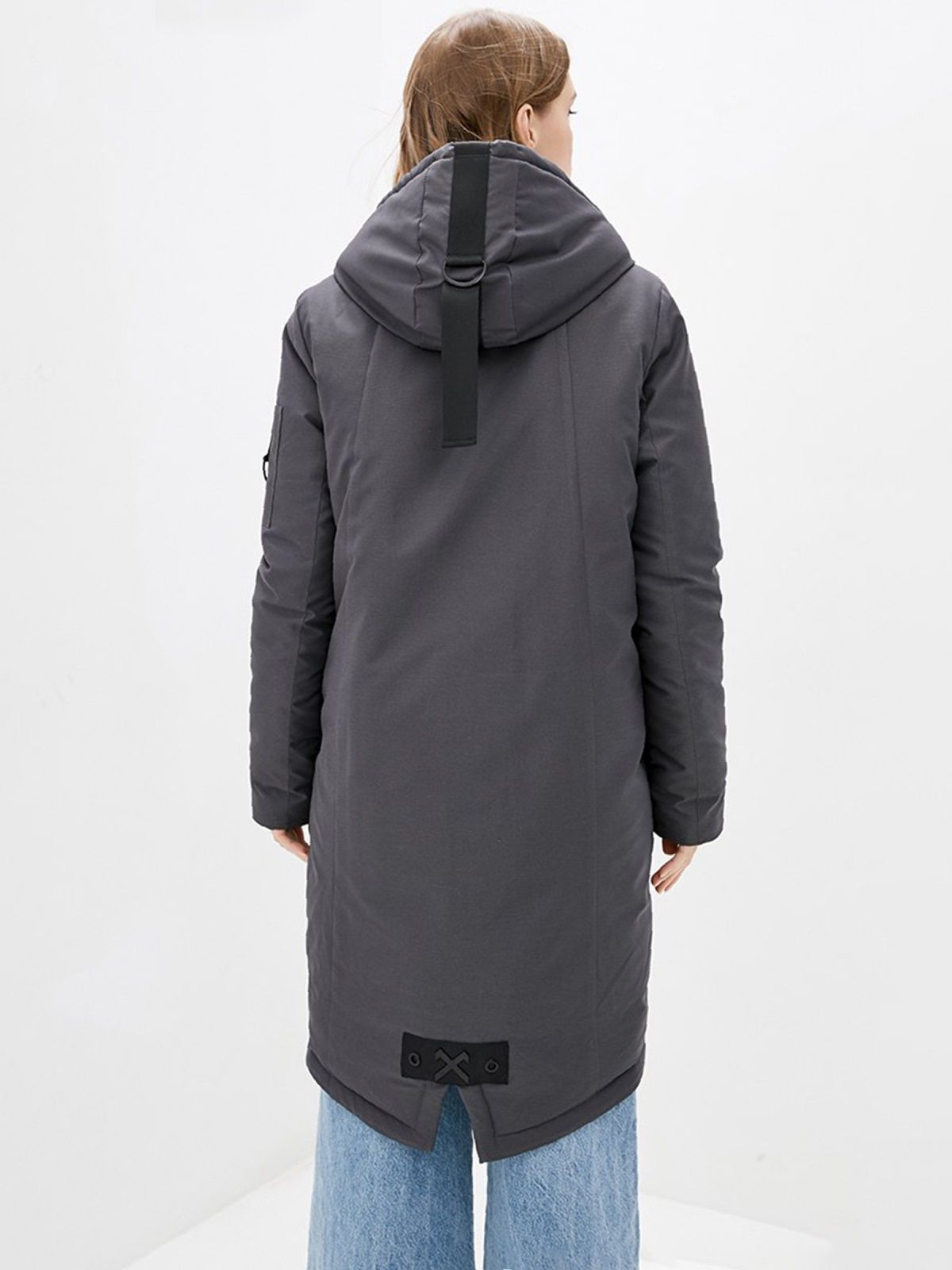 Демісезонна куртка-парка на теплу зиму сіра | 92065