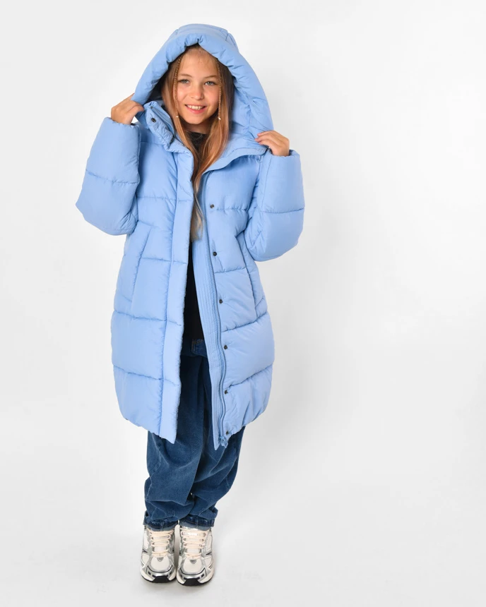 Зимовий пуховик для дівчаток блакитний | 92207 Зимовий пуховик для дівчаток блакитний | 92207