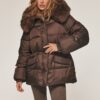 Куртка зі штучним хутром на комірі коричнева | 92490 Куртка зі штучним хутром на комірі коричнева | 92490