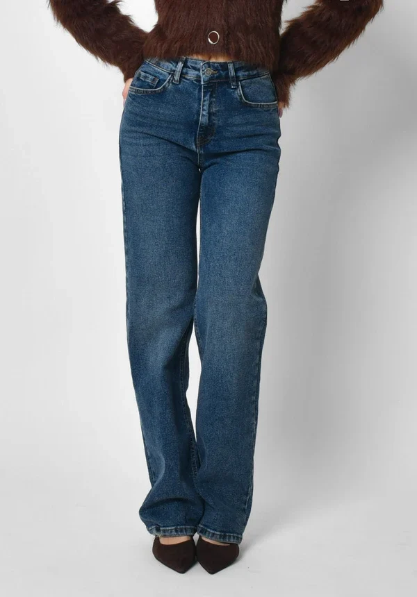 Класичні джинси прямого крою сині | 92265