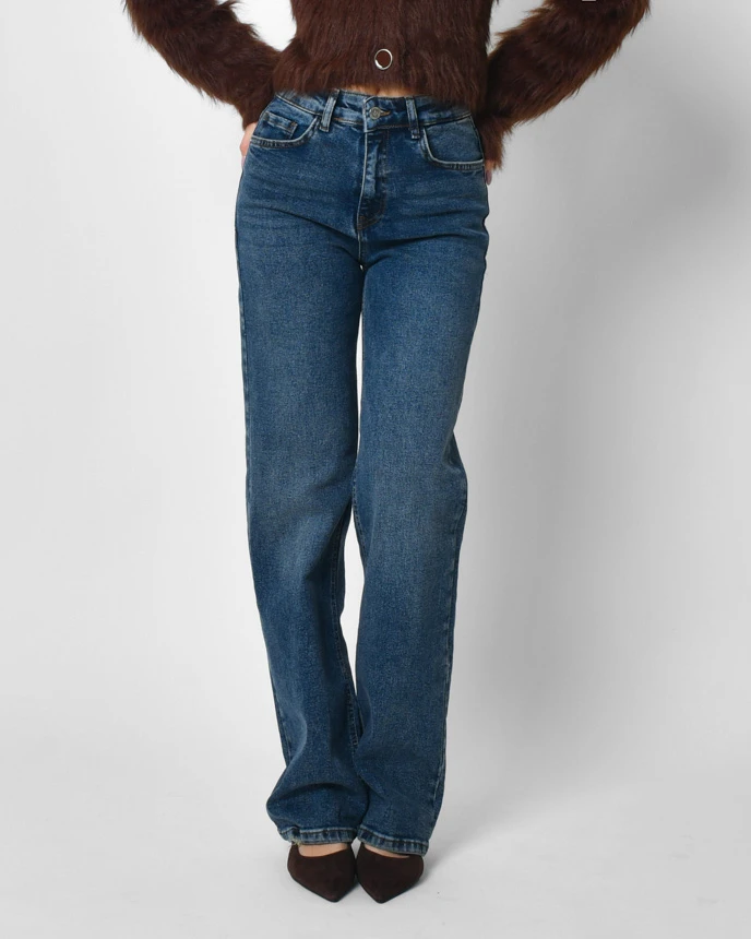 Класичні джинси прямого крою сині | 92265