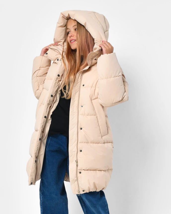 Зимовий пуховик для дівчаток бежевий | 92185 Зимовий пуховик для дівчаток бежевий | 92185