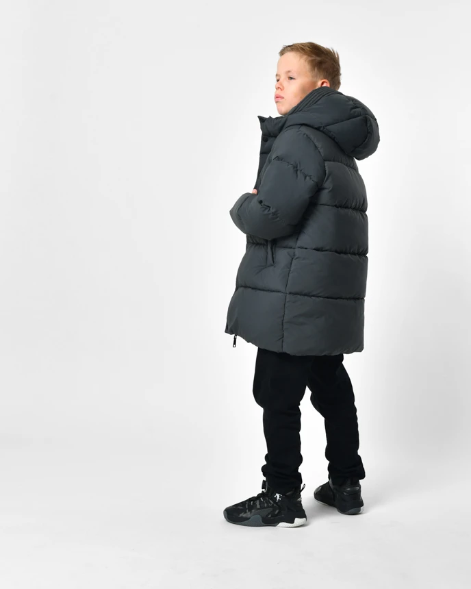 Зимовий пуховик графіт для хлопчиків | 92358