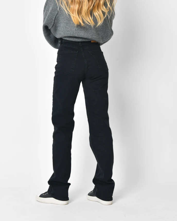 Прямі джинси чорні з високою посадкою | 92251