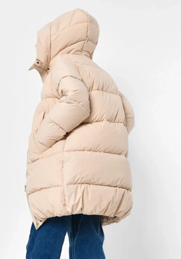 Зимовий пуховик для дівчаток бежевий | 92185