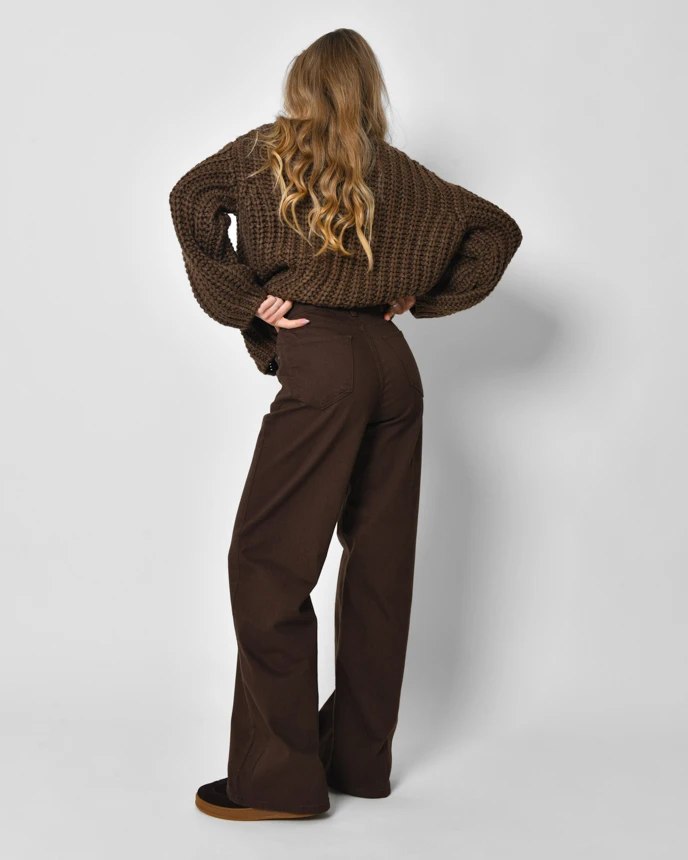 Широкі джинси прямого крою коричневі | 92312 Широкі джинси прямого крою коричневі | 92312