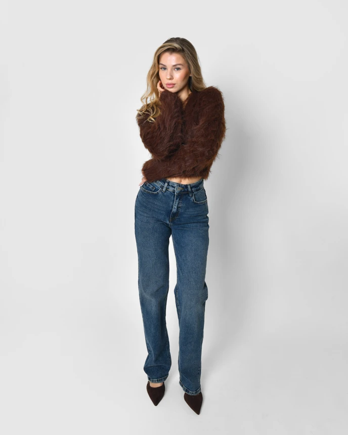 Класичні джинси прямого крою сині | 92265