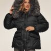 Куртка зі штучним хутром на комірі чорна | 92467 Куртка зі штучним хутром на комірі чорна | 92467