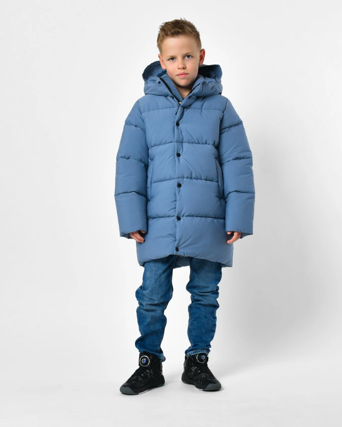 Зимовий пуховик блакитний для хлопчиків | 92376