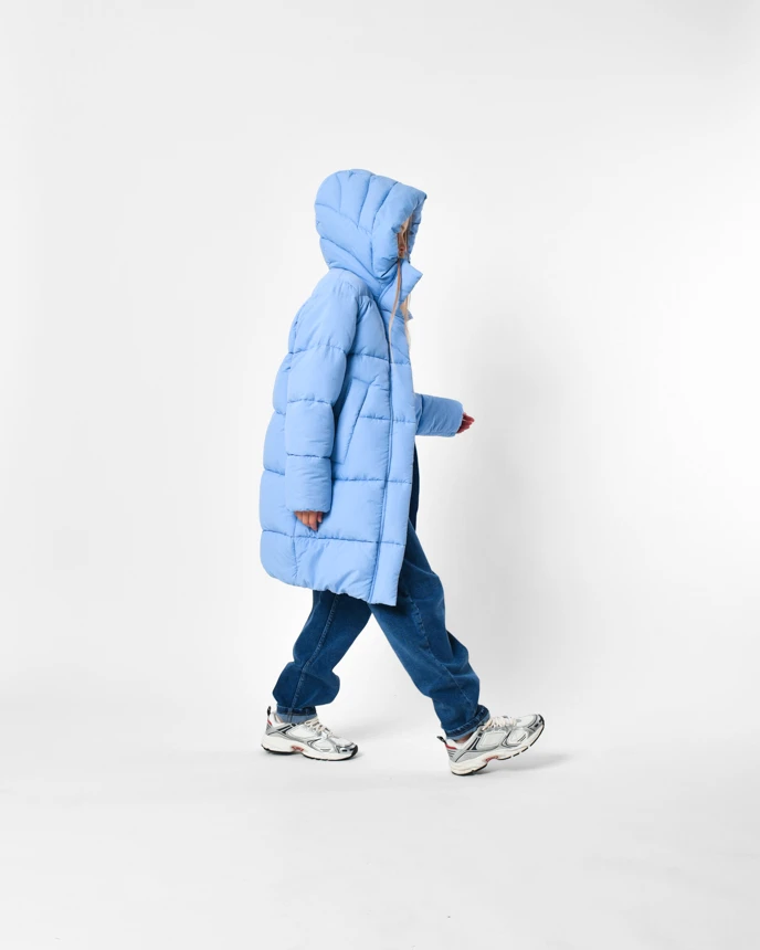 Зимовий пуховик для дівчаток блакитний | 92207 Зимовий пуховик для дівчаток блакитний | 92207