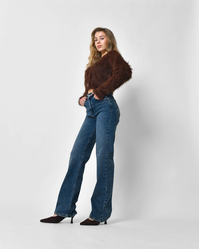 Класичні джинси прямого крою сині | 92265