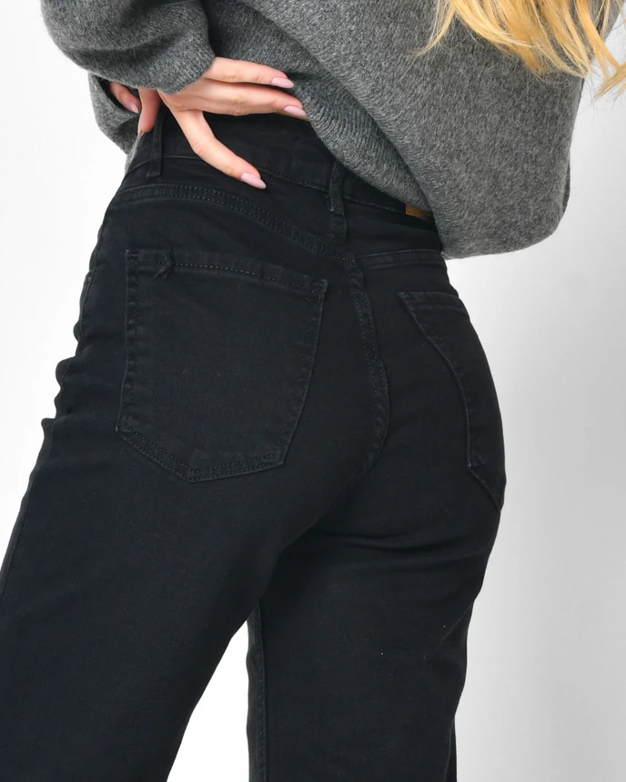 Прямі джинси чорні з високою посадкою | 92251