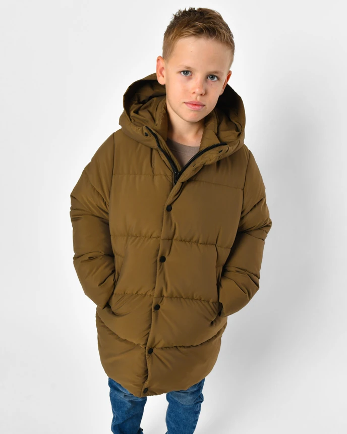 Зимовий пуховик хакі для хлопчиків | 92395 Зимовий пуховик хакі для хлопчиків | 92395