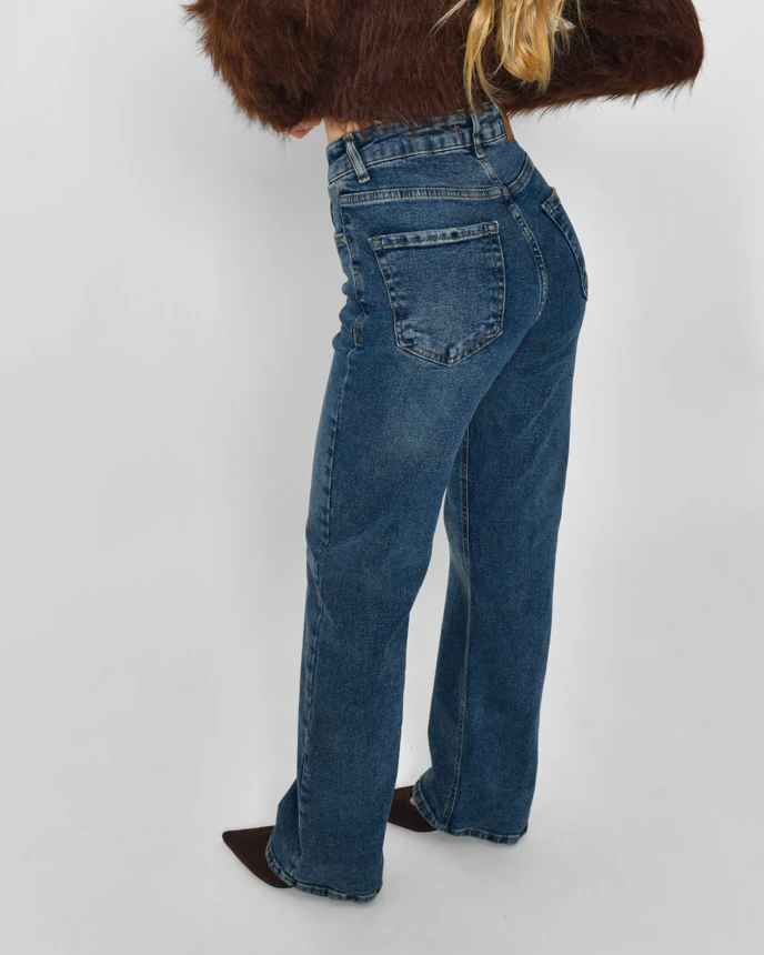 Класичні джинси прямого крою сині | 92265