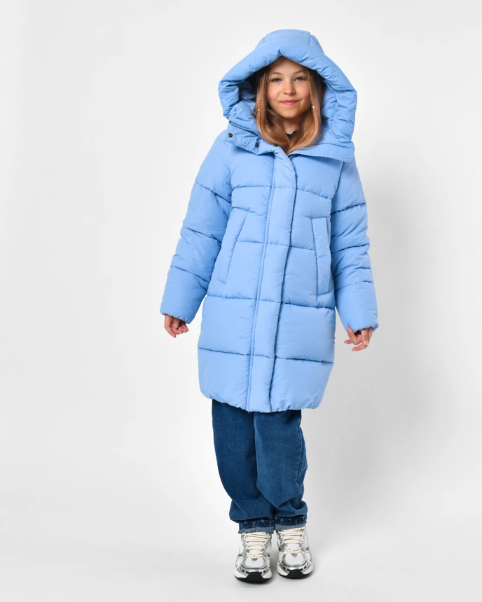 Зимовий пуховик для дівчаток блакитний | 92207 Зимовий пуховик для дівчаток блакитний | 92207