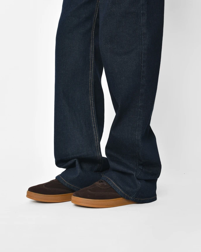 Вільні джинси прямого крою темно-сині | 92236